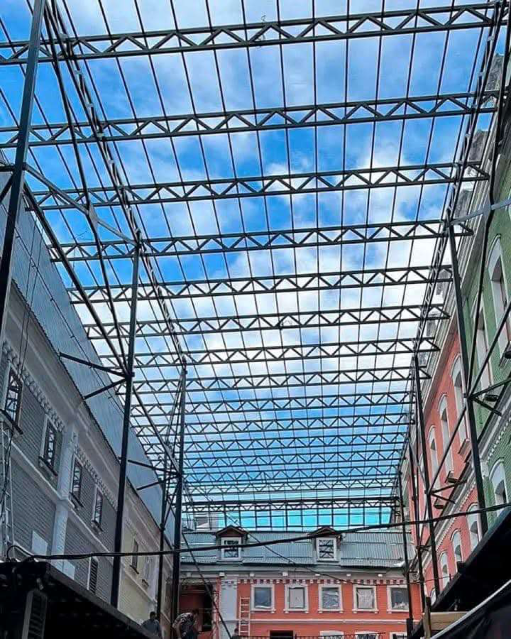 Cobertura de Estrutura Metalica em chapas de Policarbonato 1